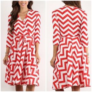 NWT red and white chevron dress
